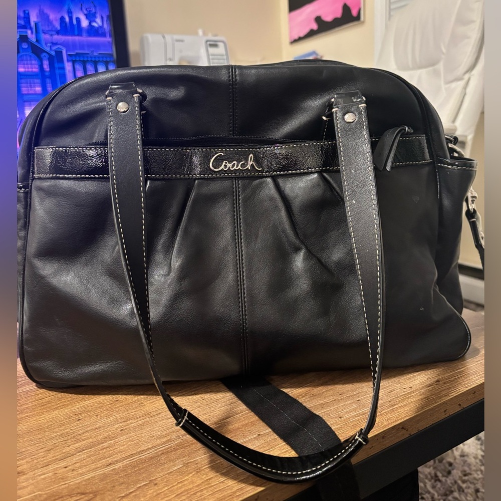 COACH leather diaper bag